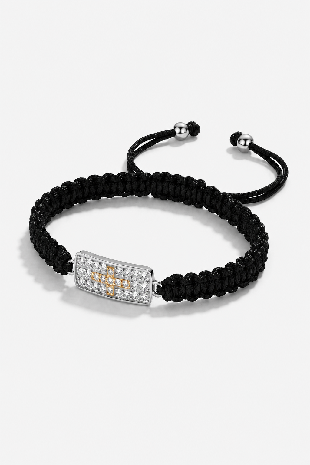 Sacred Cross Bracelet on white background, portrait 2:3